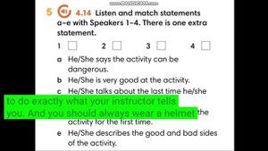 4 .14 Sports Wider World 2 Studen't book стр. 111 упр. 5