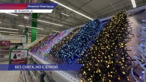 В Автозаводском районе у торгового центра поставили новогоднюю ёлку