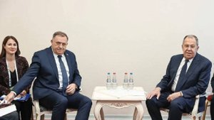 С.В.Лавров и с сербским лидером Боснии и Герцеговины М.Додиком, Минск, 28 октября 2025 года