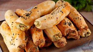 Хрупкая нежность теста, картофельно-сырный вкус начинки. СЛОЁНЫЕ ТРУБОЧКИ С КАРТОФЕЛЕМ И СЫРОМ