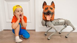 Крис хочет завести домашнее животное и играет с собакой-роботом!