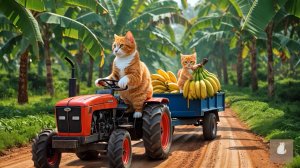 😹Мама кошечка готовит банановый смузи со своим маленьким котёночком🔥