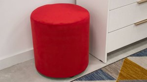 Кит 1 пуф велюр Красный