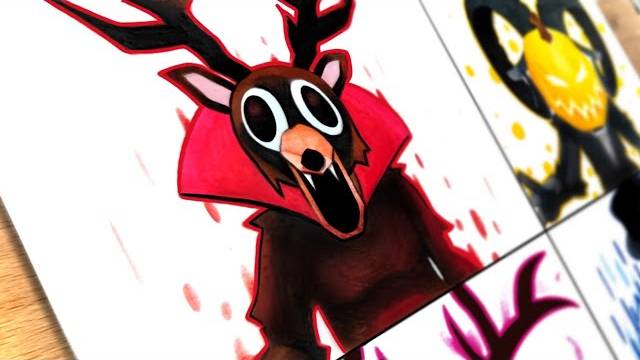 РИСУЕМ ХЕЛЛОУИНСКИЕ 99 НОЧЕЙ В ЛЕСУ! *БУУ* ААА?! КТО ЭТО БЫЛ? Я ИСПУГАЛСЯ! РОБЛОКС РИСОВАНИЕ ROBLOX