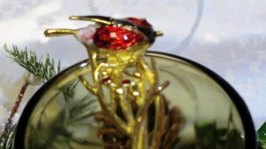 Чайная ложка Снегирь со вставкой из латуни с эмалью