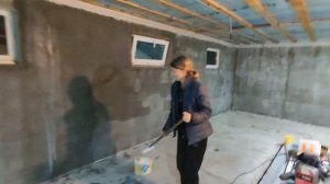 Купили и установили печь/сделали освещение/покрасили пол