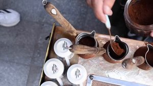 Любители кофе! Удивительный процесс приготовления турецкого песочного кофе - турецкая уличная еда