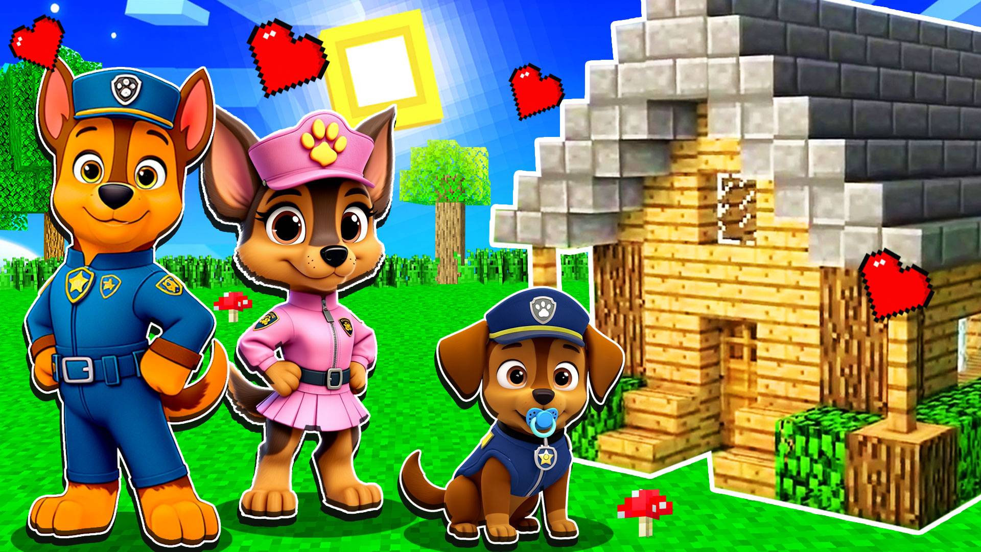 😭У СЕМЬИ ГОНЩИКА РОДИЛСЯ РЕБЕНОК! И Я ПОСТРОИЛА ДОМ в МАЙНКРАФТ ЩЕНЯЧИЙ ПАТРУЛЬ PAW PATROL