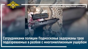 Сотрудниками полиции Подмосковья задержаны трое подозреваемых в разбое с многомиллионным ущербом