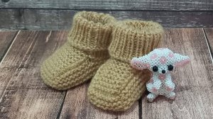 🎀МК Бесшовные пинетки спицами🎀