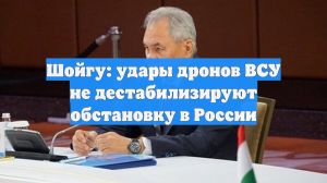 Шойгу: удары дронов ВСУ не дестабилизируют обстановку в России