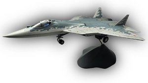 Модель самолета Су-57 истребитель ВКС России "Пиксели" 1:48 (с шасси)