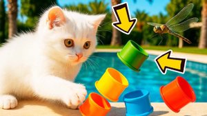 Маленький Кефир нашел дом! Милая история про белого котенка