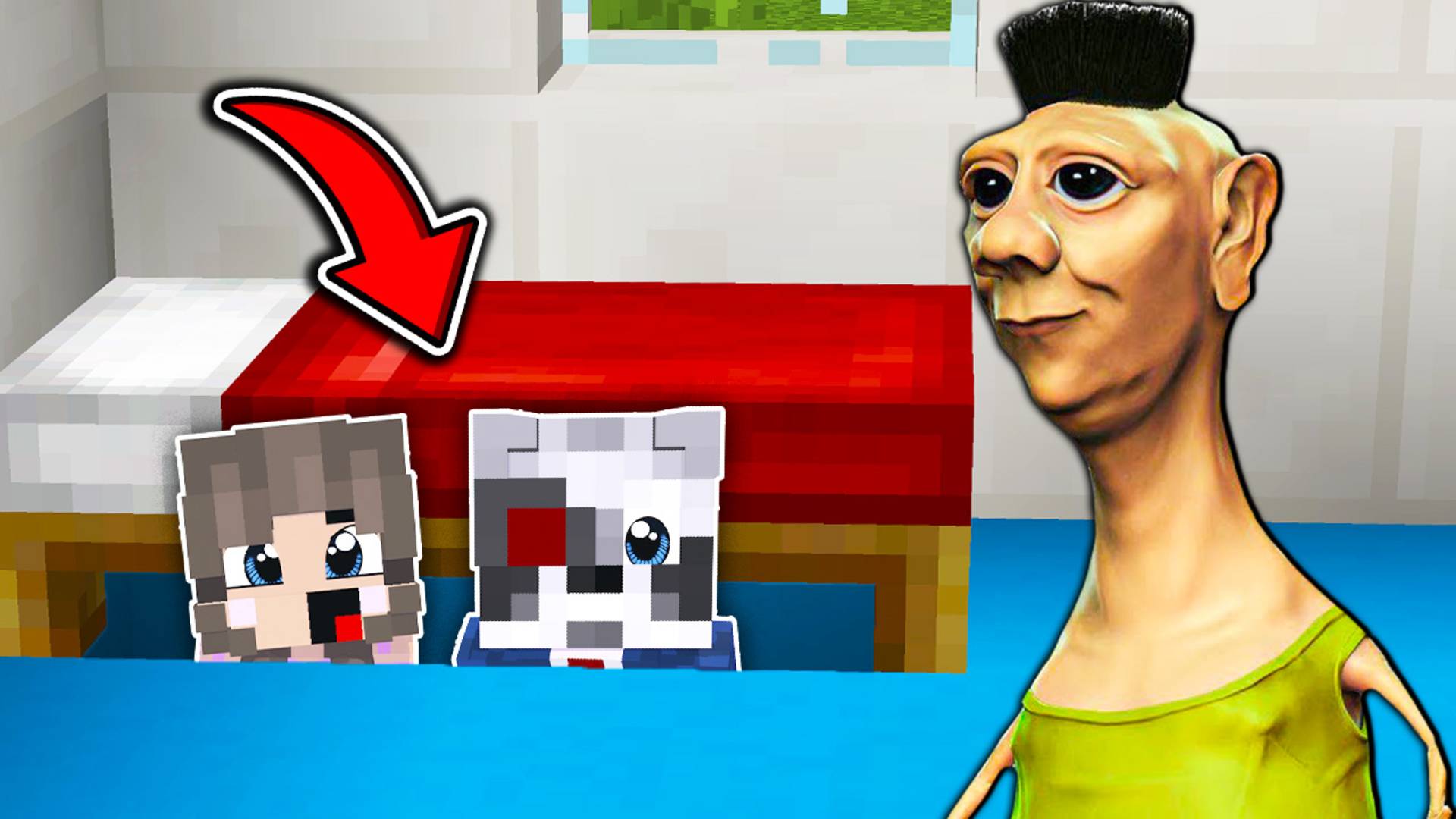 НУБ И ПРО СПРЯТАЛИСЬ ПОД КРОВАТЬЮ в МАЙНКРАФТ от ХАМУД ХАБИБИ АНИМАЦИЯ MINECRAFT HAMOOD HABIBI смотреть онлайн