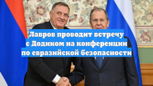 Лавров проводит встречу с Додиком на конференции по евразийской безопасности