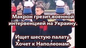 Макрон грезит военной интервенцией на Украину.Ищет шестую палату. Хочет к Наполеонам.