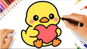 КАК ЛЕГКО НАРИСОВАТЬ УТКУ В СТИЛЕ КАВАЙИ ❤️