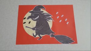 Ведьма! Аппликация на Хэллоуин из цветной бумаги своими руками!