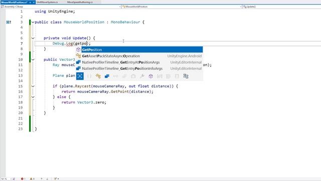 16 Mouse_World_Position Learn Unity DOTS! (FREE Tutorial Course)