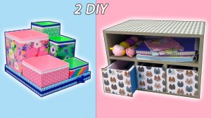 Интересная идея своими руками 🙌 Сделайте из картона настольные органайзер ✨2 идеи просто и понятно