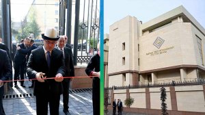 Садыр Жапаров открыл новое здание Национального банка Кыргызстана