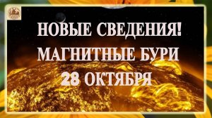 ВНИМАНИЕ! НОВЫЕ СВЕДЕНИЯ! МАГНИТНЫЕ БУРИ УСИЛИВАЮТСЯ СЕГОДНЯ 28 ОКТЯБРЯ 2025!
