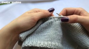 Треугольная горловина спицами ⧸ Обработка треугольной горловины спицами ⧸ V образный вырез спицами [