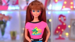 КРАШУ ВОЛОСЫ гелем 1993 года Барби с блестками Обзор распаковка Берсик