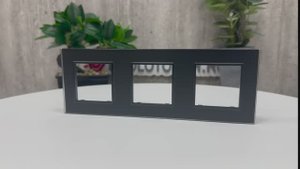 Рамка для розетки Livolo 3 поста, цвет черный матовый, стекло, BB-C7-SR/SR/SR-12 MT