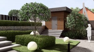 Ландшафтный проект в Овинном стиль фьюжн