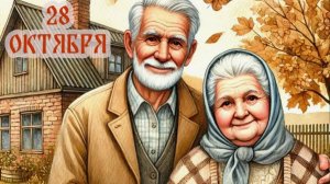С Днём бабушек и дедушек! 28 октября. Поздравление. Открытка