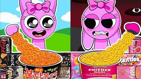 Pinki Normal vs Pinki Horror Versions Convenience Store Food Black Pink Mukbang _ Incredibox Sprunki смотреть онлайн