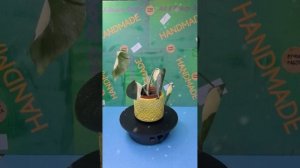 Кашпо из гипса ручная работа.