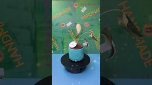 Кашпо из гипса ручная работа.