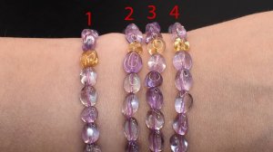 Браслет Аметист, Цитрин ~7х6 мм. Бразилия