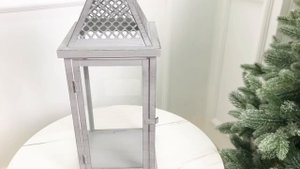 Набор декоративных подсвечников-фонарей ЛЕКНЕСС, металл, стекло, серый, 38-49 см, 2 шт., 2045118