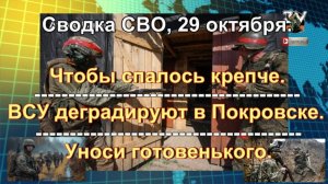 Сводка СВО, 29 октября. В Киеве рвут волосы   русские зашли в Константиновку