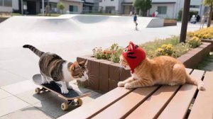Котики и скейт