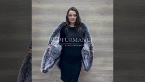 Павловопосадский платок «Огненный танец» с мехом песца 1963-2