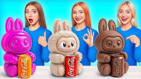 Мармеладная еда vs Настоящая еда vs Шоколадная еда Челлендж | Съедобная Битва от Candy DO смотреть онлайн