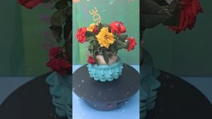 Кашпо из гипса ручная работа.