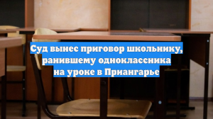 Суд вынес приговор школьнику, ранившему одноклассника на уроке в Приангарье