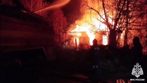 (Рыбинск-40) ПОЖАР В ЗАБРОШЕННОМ СТРОЕНИИ