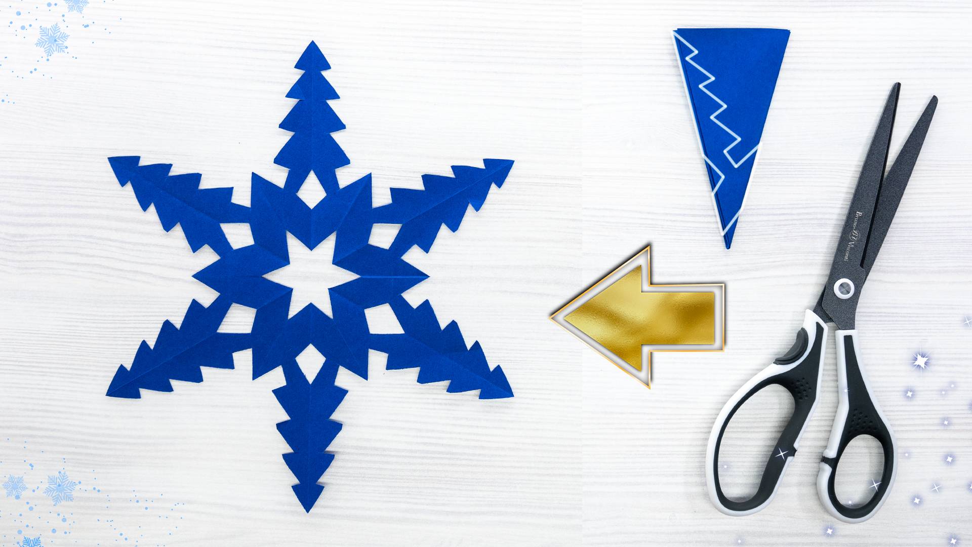Как сделать красивую снежинку из бумаги формата А4 — простой мастер-класс по зимней поделке смотреть онлайн