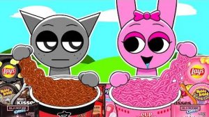 Incredibox Sprunki - Pinki and Gray Convenience Store Food Blackpink MUKBANG | Mukbang Animation