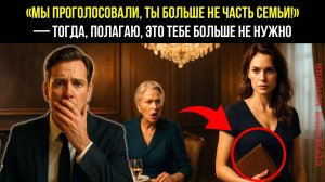 Во время ужина мой муж объявил: «Мы проголосовали, ты больше не часть семьи!»