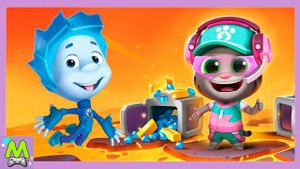 Фиксики против Говорящего Тома.Гонки по Горящей Лавк и Рельсам Наперегонки.Кто Быстрее