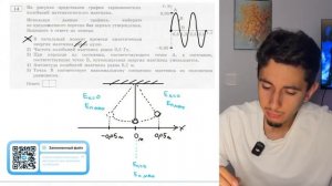 На рисунке представлен график гармонических колебаний математического маятника. Используя - №20322