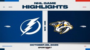 NHL Highlights ｜ Lightning vs. Predators - October 28, 2025