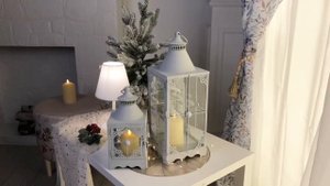 Набор подсвечников-фонарей ПАЙСЛИ, металл, стекло, светло-серый, 30 и 54 см, 2 шт., 601997-97